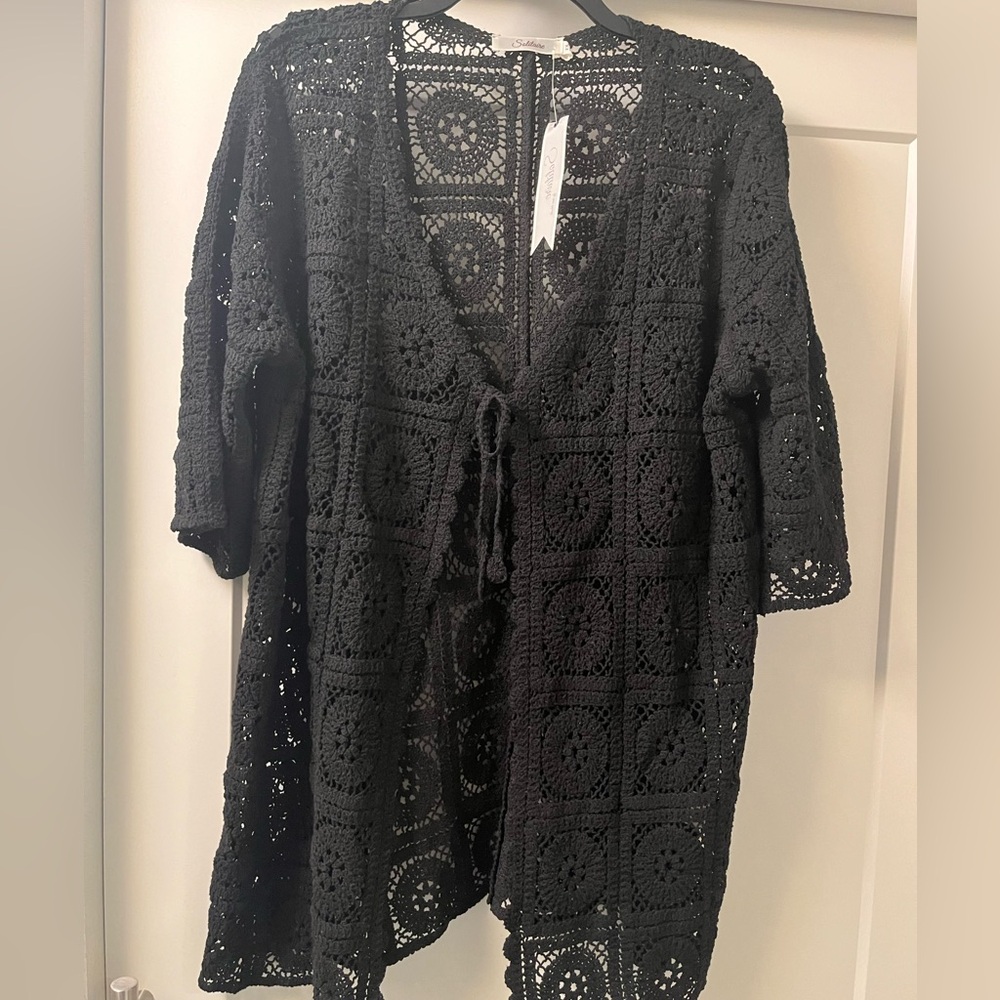 NWT-Solitaire Crochet Duster-size 2X - Picture 2 of 5